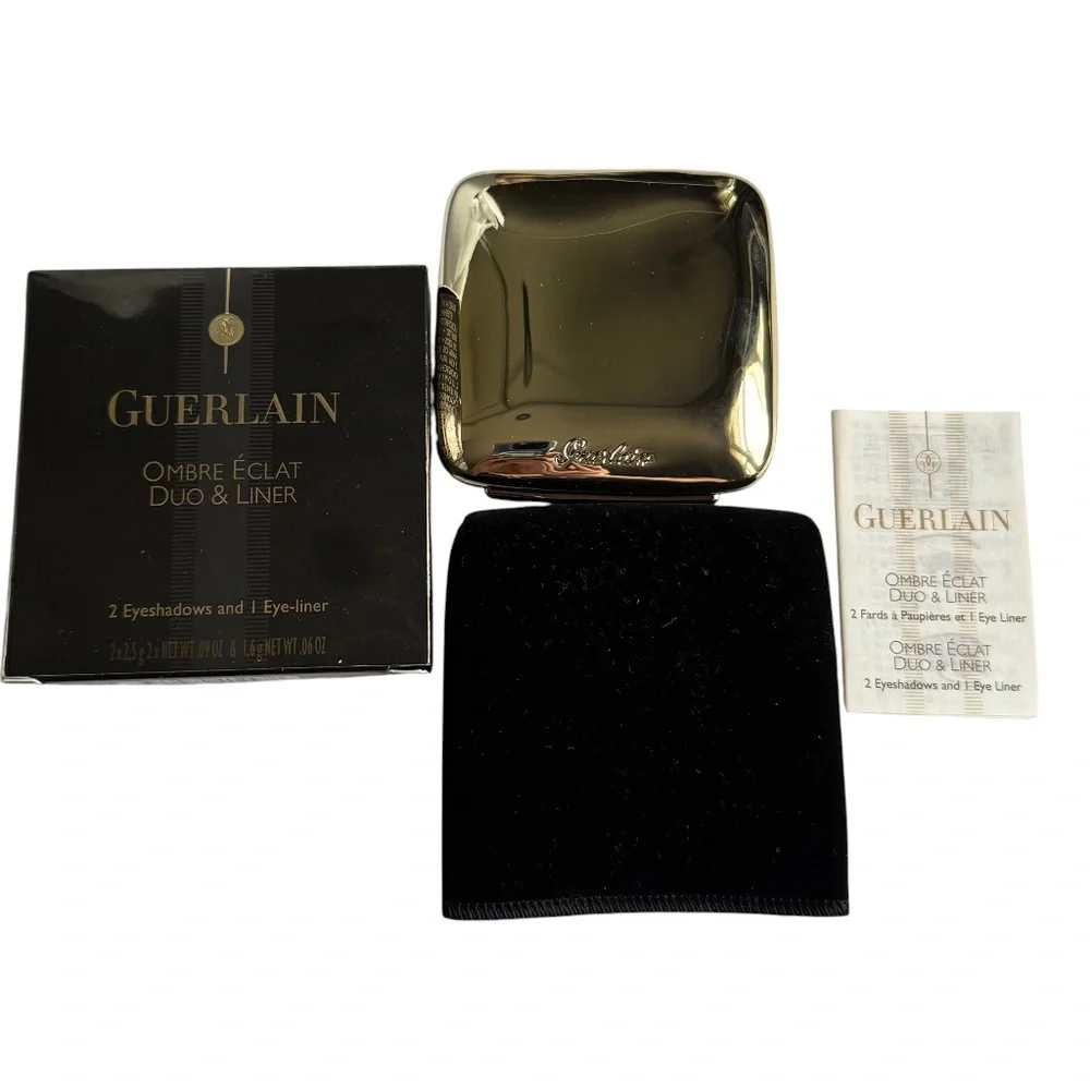 GUERLAIN Ombre Éclat Duo & Liner Eyeshadow Palette L’Heure Fumée 380 New - Picture 2 of 11